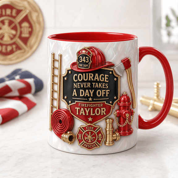 CLOUD MANOR Personalized Mug Firefighter Labor Day Gift