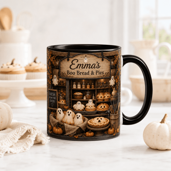 CLOUD MANOR Personalized Mug Ghost Bakery Halloween Design