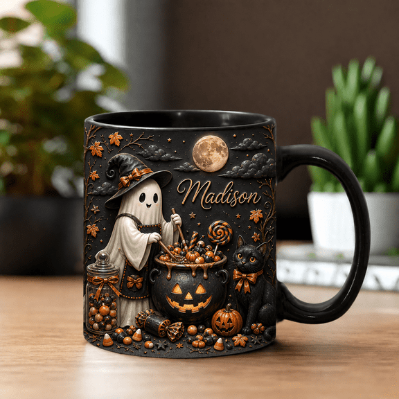 CLOUD MANOR Personalized Mug Ghost Witch Halloween Gift
