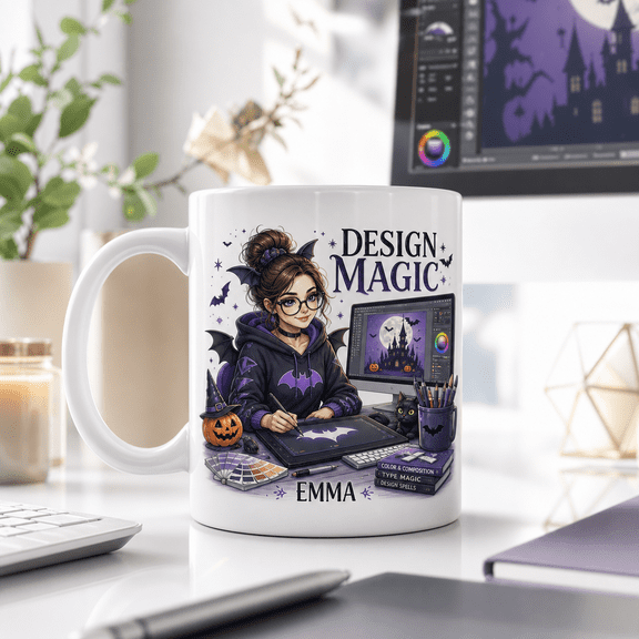 CLOUD MANOR Personalized Mug Halloween Graphic Designer Gift