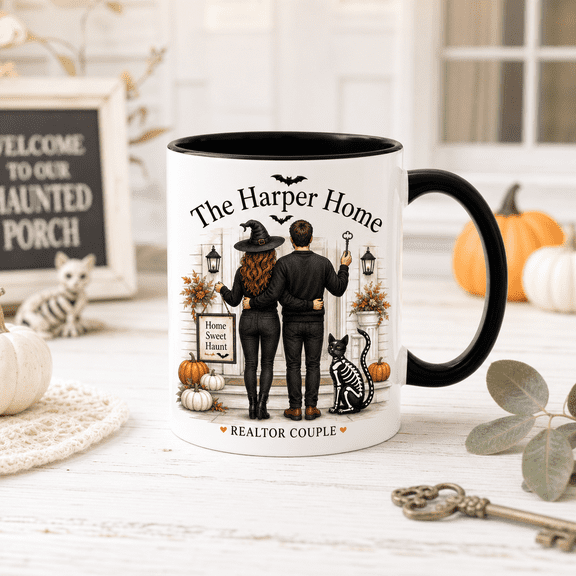 CLOUD MANOR Personalized Mug Halloween Realtor Couple