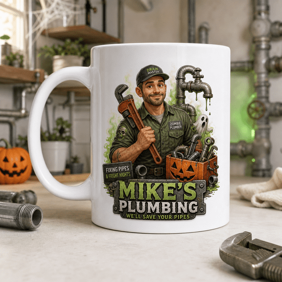 CLOUD MANOR Personalized Mug Halloween Zombie Plumber
