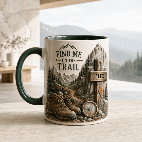 CLOUD MANOR Personalized Mug Hiking Trail Adventure Gift