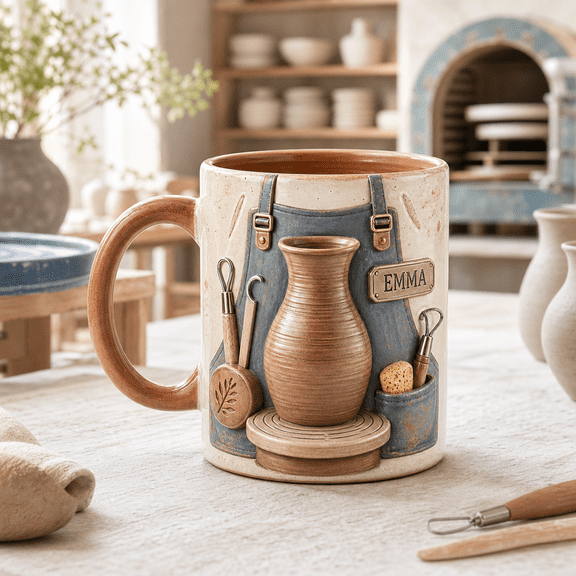 CLOUD MANOR Personalized Mug Pottery Studio Name Design