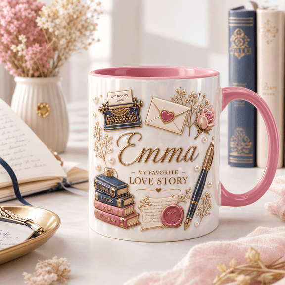 CLOUD MANOR Personalized Mug Romantic Writer Love Letter