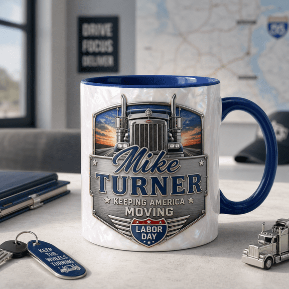 CLOUD MANOR Personalized Mug Truck Driver Labor Day Gift