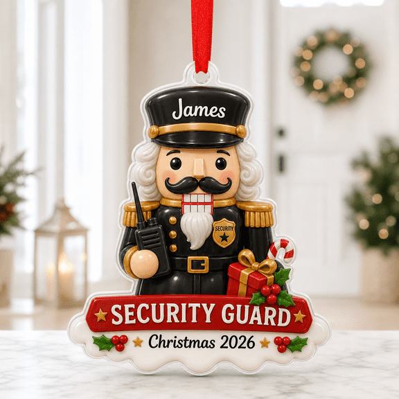 CLOUD MANOR Personalized Ornament Security Guard Christmas Nutcracker