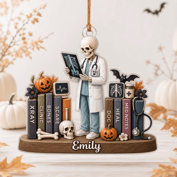 CLOUD MANOR Personalized Ornament Skeleton Doctor X Ray