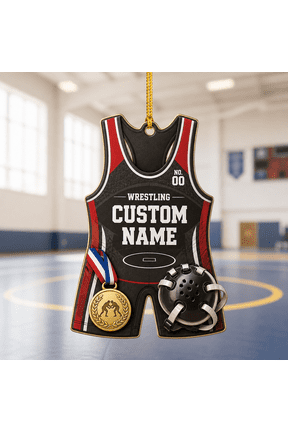 Personalized Ornament Wrestling Singlet Christmas