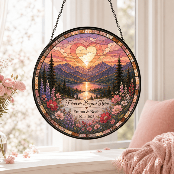 CLOUD MANOR Romantic Suncatcher Mountain Sunset for Couples
