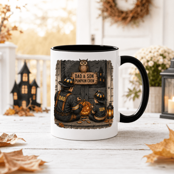 CLOUD MANOR Rustic Mug Dad Son Firefighter Halloween