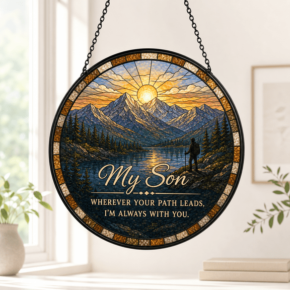 CLOUD MANOR Scenic Suncatcher Sunset Mountain for Son