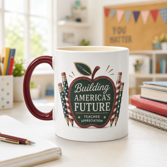 CLOUD MANOR Vintage Mug Teacher Appreciation Apple Pencil