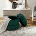 thumbnail interactive-video image 1 of Mainstays Boucle Cloud Storage Ottoman, Green, 1 of 12
