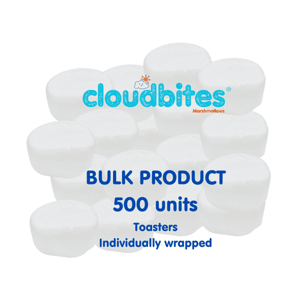 CLOUDBITES Marshmallows | BULK PRODUCT | 500 units | Toasters | Individually wrapped | Great for S'mores or Snacks