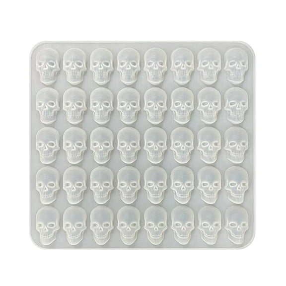 CLOUDQ 40 Cavity Skull Mold, Silicone 3D Sugar Skull Mould, Non-Stick Baking Craft Tool, 1-Piece Halloween Candy Maker for ZaYow 40 Cavity Skullss Candy Mould Silicone Mini Skullss Mould Non