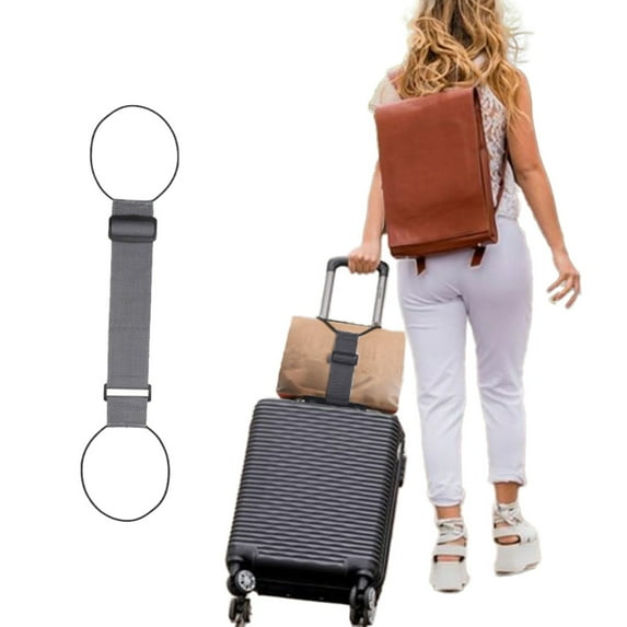 CLOUDQ Elastic Fastening Belt for Luggage, 2024 New Travel Suitcase Strap, 1-Piece Adjustable Bundle Tie for Luggage 2024 New Luggage Straps Travel Belt Black One