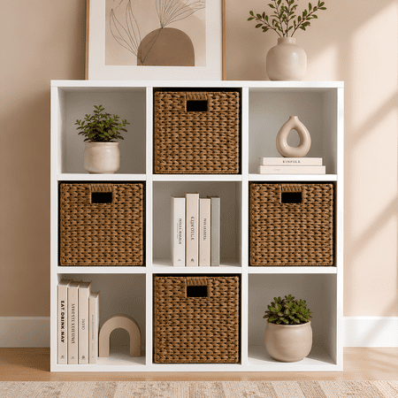 CLOUDREST PRO 9 Cube Storage Organizer, 11-Inch Cube Shelf Bookcase with Removable Back Panels, Horizontal or Vertical, White