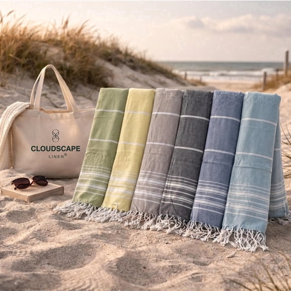 CLOUDSCAPE 6 Packs Oversized Premium Beach Towels Set- 39"x71", Highly Absorbent, Quick Dry, Sand Free Beach Essentials for Women, Lightweight Pool Towel, Easy Pack Bath Towel, Multicolor5