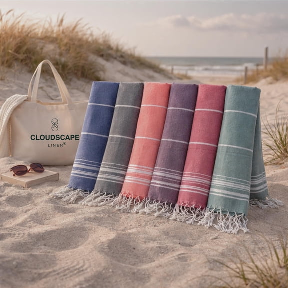CLOUDSCAPE Beach Towels 6 Pack - 39"x71" Large Pool Towels for Adults, Fast Drying Beach Towel, Lightweight Vacation Essentials for Women, Highly Absorbent Soft Beach Bath Towels, Multicolor2