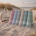 thumbnail image 1 of CLOUDSCAPE Turkish Towel Set of 6 - 39"x71" Large Beach Towels, Quick Dry Travel Towel for Adults, Sand Free Beach Essentials for Women, Lightweight Travel Pack Soft Beach Bath Towel, Multicolor1, 1 of 9