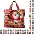 thumbnail image 1 of CLOUJI Christmas Gift Bags Quilted Santa Print Tote Large Capacity Holiday Shopping Shoulder Reusable Festive Grocery for Women Xmas, 1 of 7