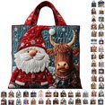 thumbnail image 1 of CLOUJI Christmas Tote Bag Quilted 3D Embossed Santa Cow Pattern Large Capacity Shoulder Handbag Reusable Grocery Shopping Holiday, 1 of 8
