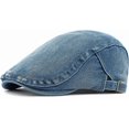 thumbnail image 1 of CLOUJI Newsboy Cap for Men Adjustable Flat Ivy Gatsby Cabbie Driving Hat Breathable Denim Cotton Golf Cap, 1 of 7
