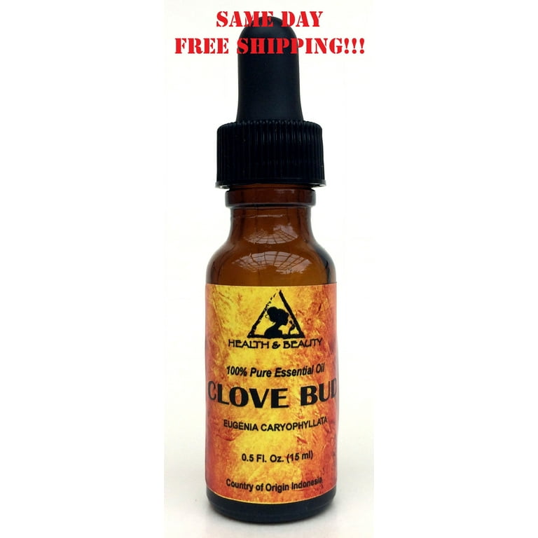 CLOVE BUD ESSENTIAL OIL AROMATHERAPY 100% PURE NATURAL GLASS DROPPER 0.5 OZ  15ML - Walmart.com