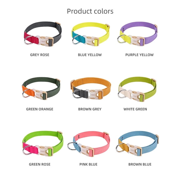 CLOVER L&R Adjustable Nylon Dog Collar with Clip