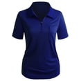 thumbnail image 1 of CLOVERY Women's Activewear Half Zip-Up Short Sleeve Polo Shirts with Chest Pocket (S-3XL), 1 of 5