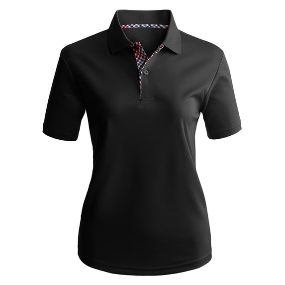 CLOVERY Women's Activewear Quick Drying 2-Button Placket Polo Short Sleeve Shirt (S-3XL)