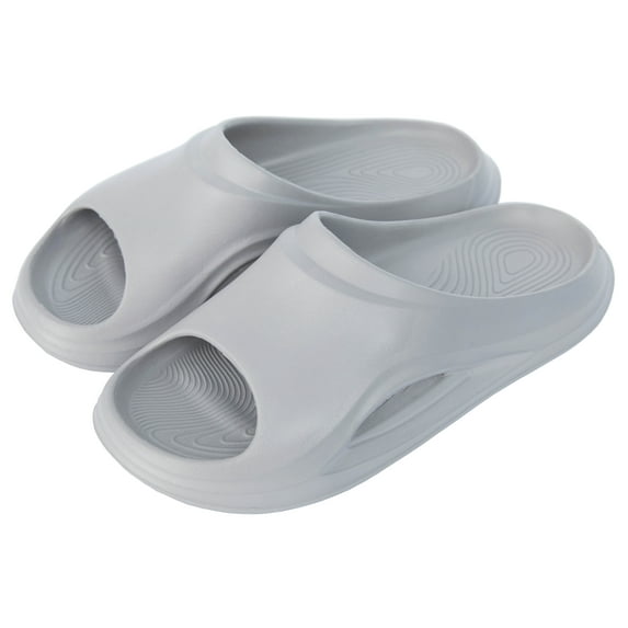 CLPP'LI Slippers for Women Non Slip Quick Drying Shower Slides Bathroom Sandals Grey 11-11.5