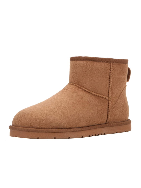 Women's Classic Mini Winter Snow Boots, Tan, 9
