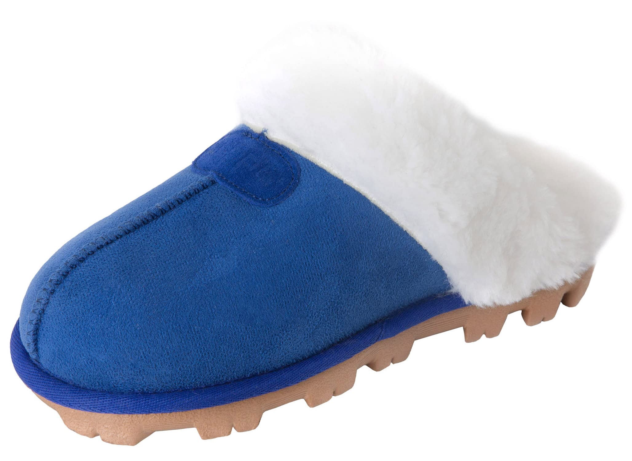 CLPP'LI Womens Slip on Faux Fur Warm Winter Mules Fluffy Suede Comfy
