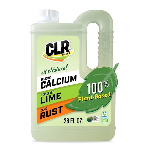 CLR All-Natural Calcium Lime and Rust Remover, Multi-Use Household Cleaner, EPA Safer Choice, 28 oz