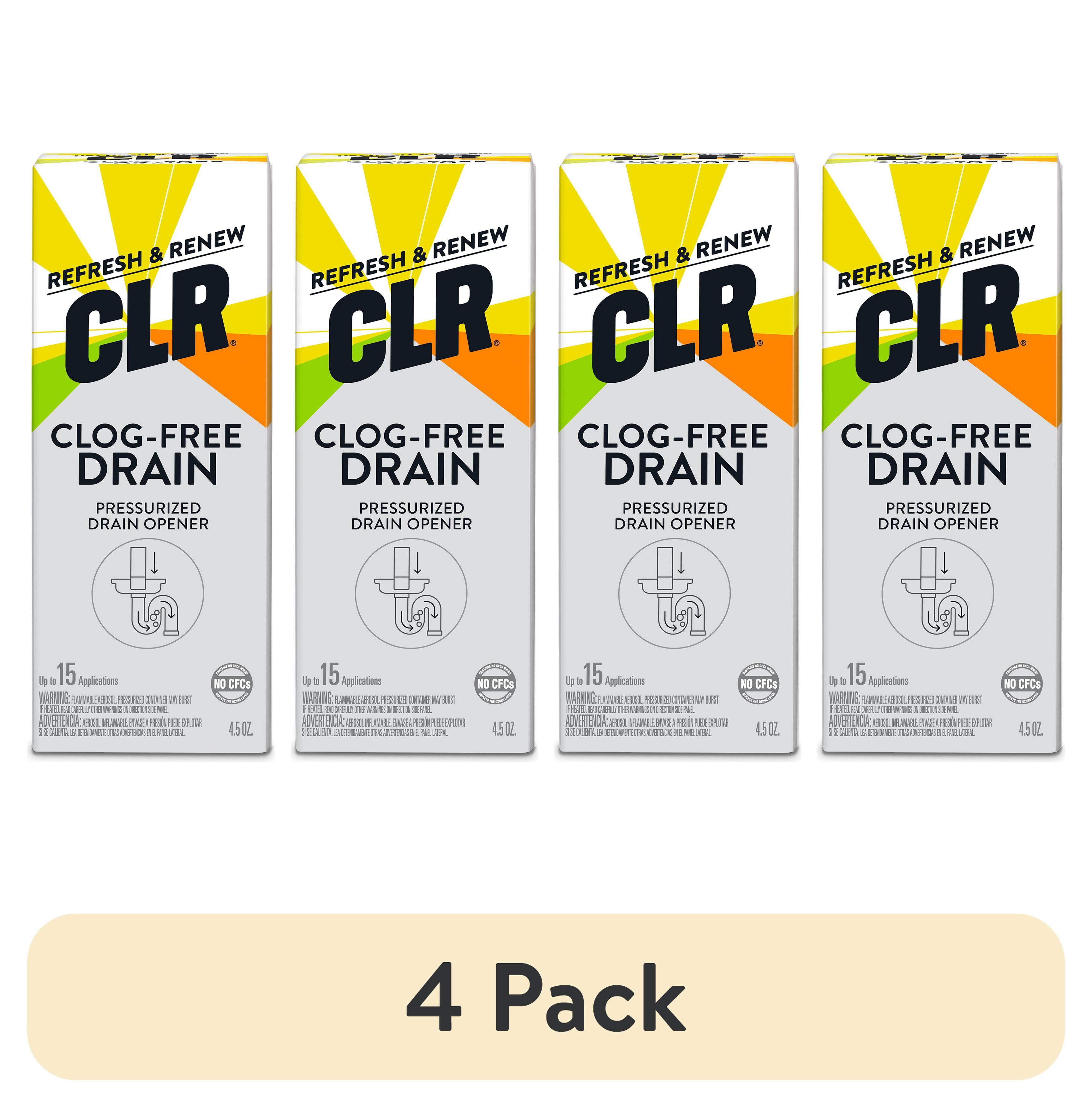 (4 pack) CLR Brand ClogFree Drain Opener, ChemicalFree Pressurized