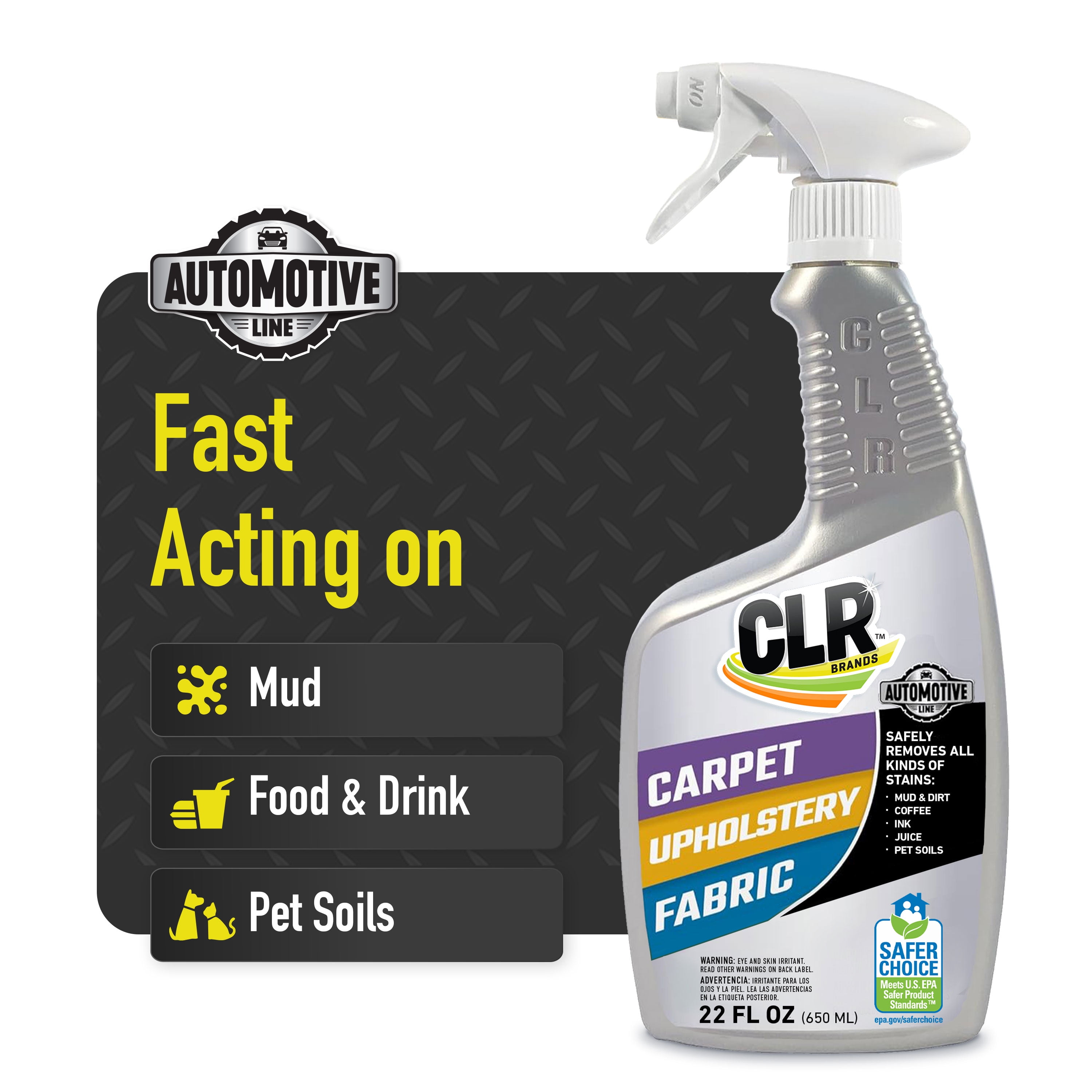 CLR Brands Automotive Carpet, Upholstery & Fabric Cleaner, 22 oz. Spray Bottle