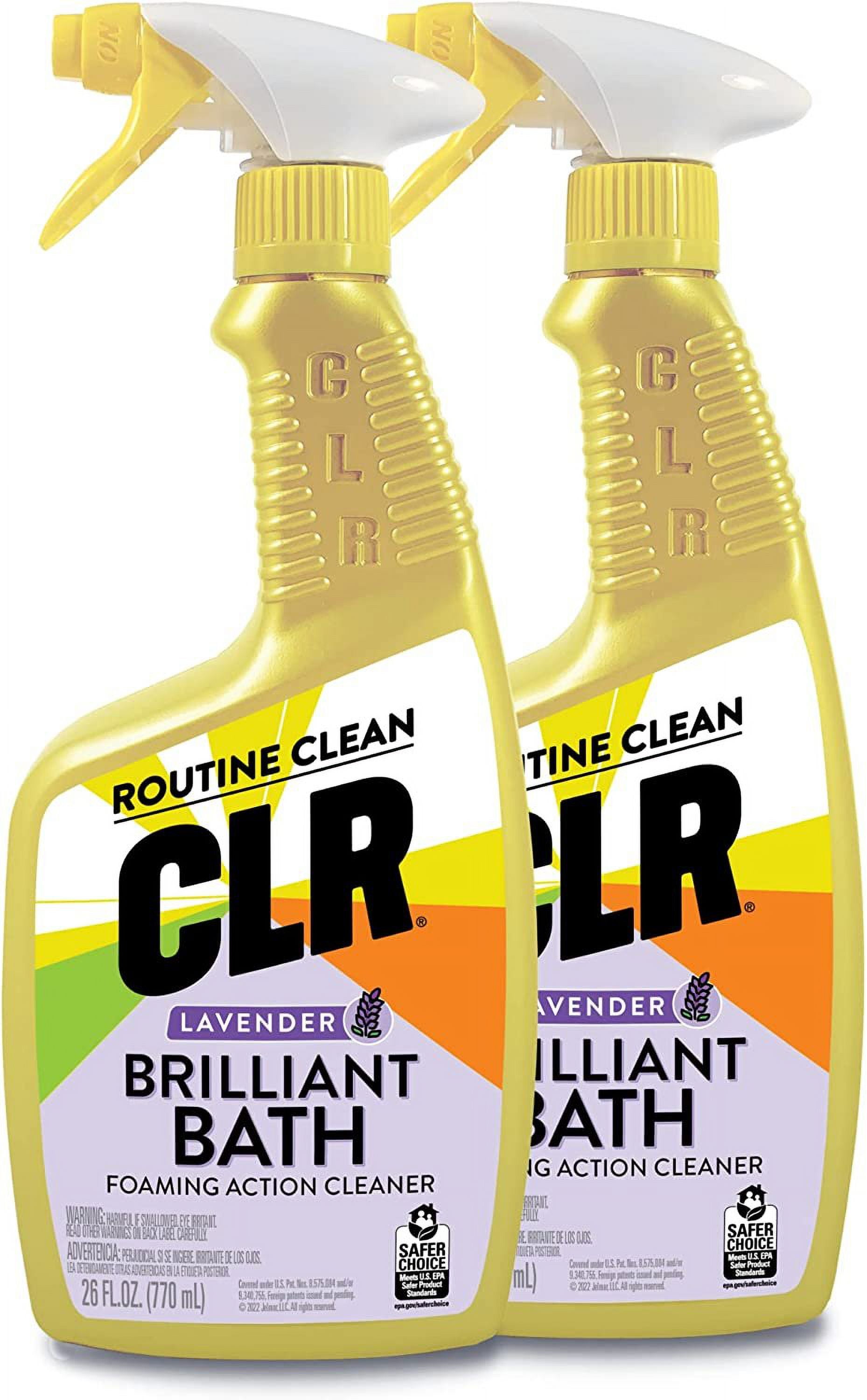 CLR Brilliant Bath Bathroom Cleaner Spray Lavender Scent, 26 Ounce Bottle Pack of 2