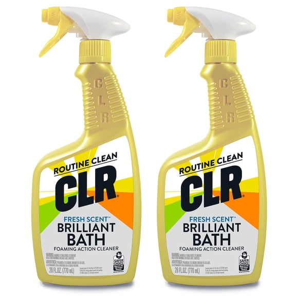 CLR Brilliant Bath Foaming Multi-Surface Cleaner, Fresh Scent, EPA Safer Choice, 26 oz (Pack of 2)