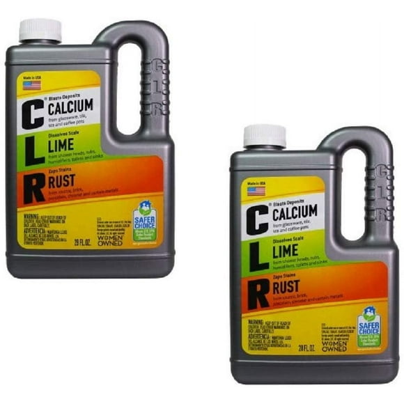 CLR Calcium, Lime & Rust Remover, Biodegradable, 28 Oz Bottle Pack of 2