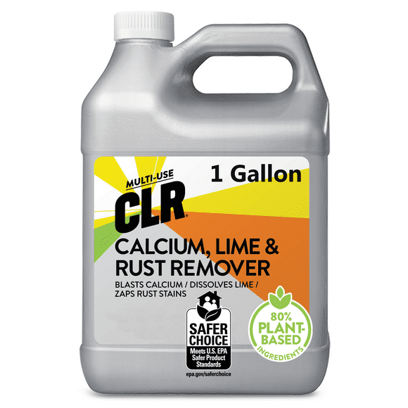 CLR Calcium Lime and Rust Remover, Multi-Use Household Cleaner, EPA Safer Choice, 128 fl oz