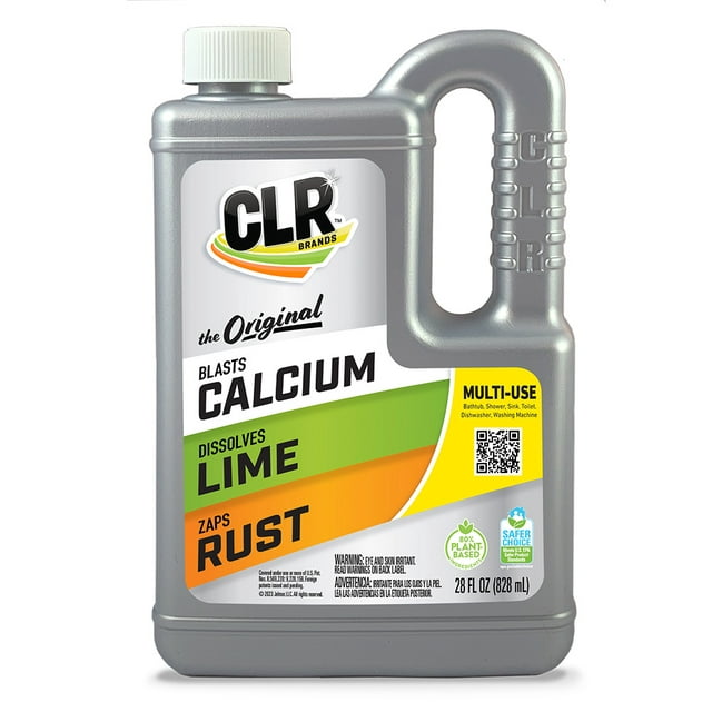 CLR Calcium Lime and Rust Remover, Multi-Use Household Cleaner, EPA Safer Choice, 28 oz