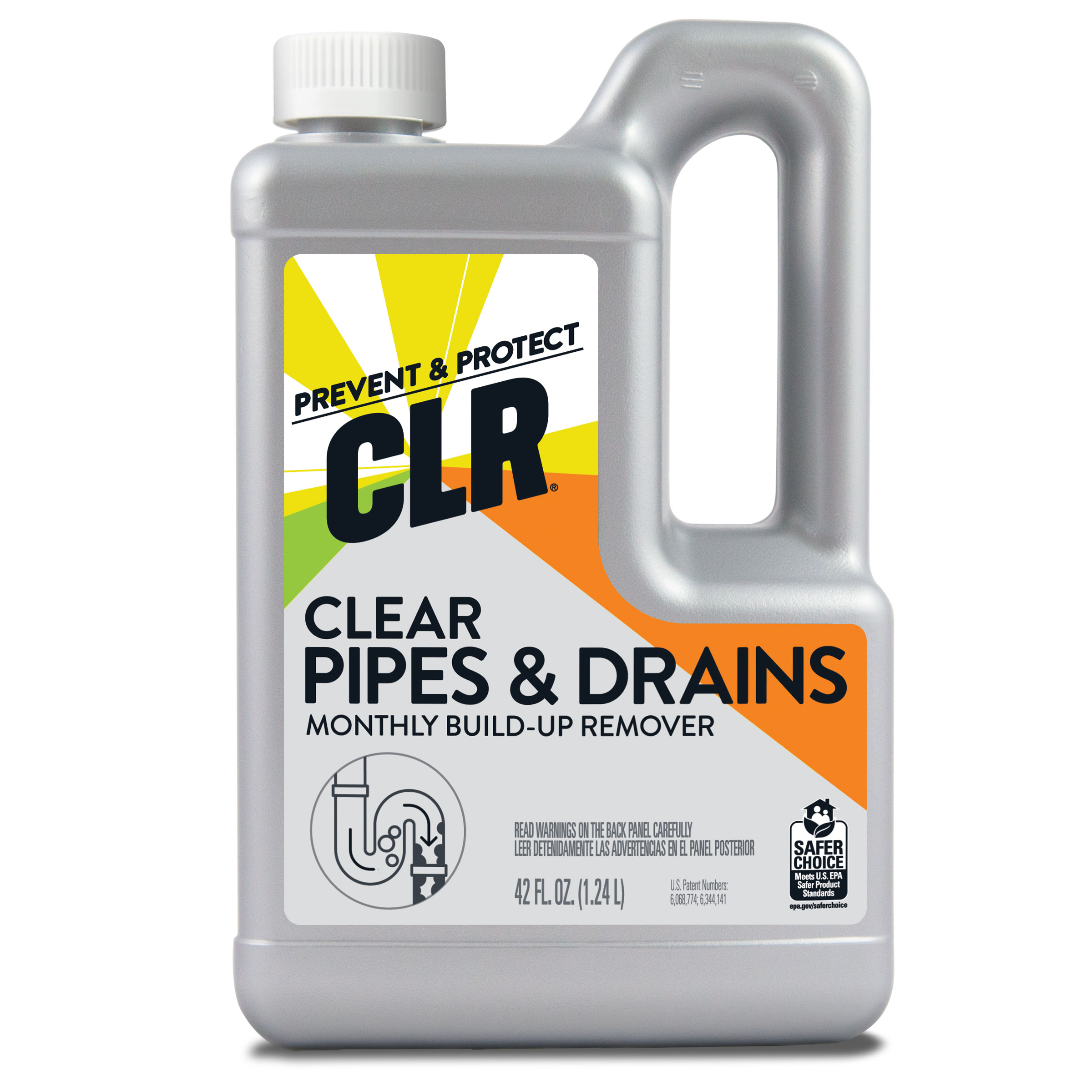 CLR Clear Pipes and Drains, Monthly Build-up Drain Cleaner, EPA Safer Choice, 42 fl oz Bottle - image 1 of 8