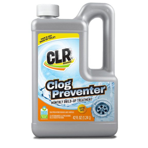 CLR Brands Clog Preventer Monthly Build Up Remover, 42 oz. Bottle, Drain Cleaner