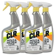 CLR Mold & Mildew Clear, Bleach-Free Stain Remover Spray  Works on Fabric, Wood, Fiberglass, Concrete, Brick, Painted Walls, Glass and More  EPA Safer Choice, 32 Ounce, Pack of 4