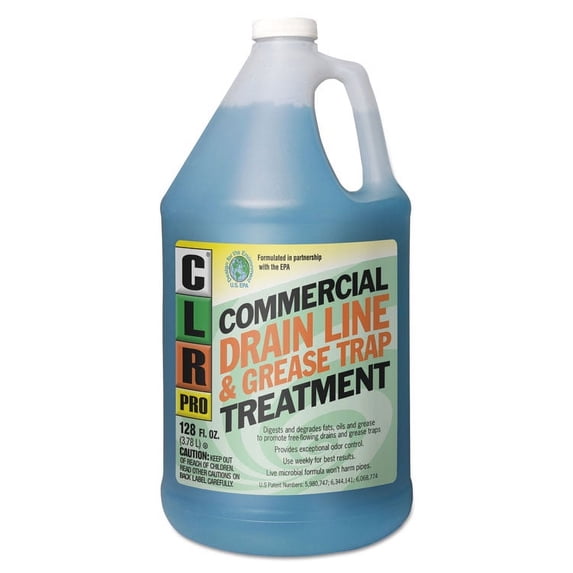 CLR PRO Commercial Drain Line & Grease Trap Treatment 1 gal Bottle GRT4PRO