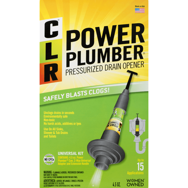 CLR Power Plumber Drain Pressurized Drain Opener Kit, ChemicalFree, 4.5 oz