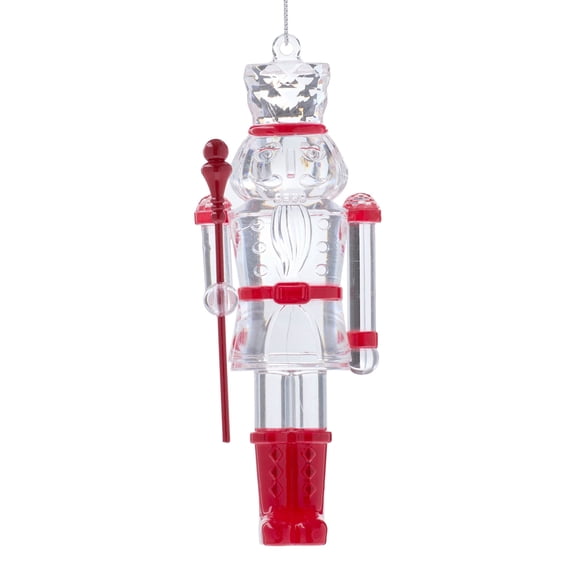 Clear and Red Nutcracker Christmas Ornament, 6", by Holiday Time
