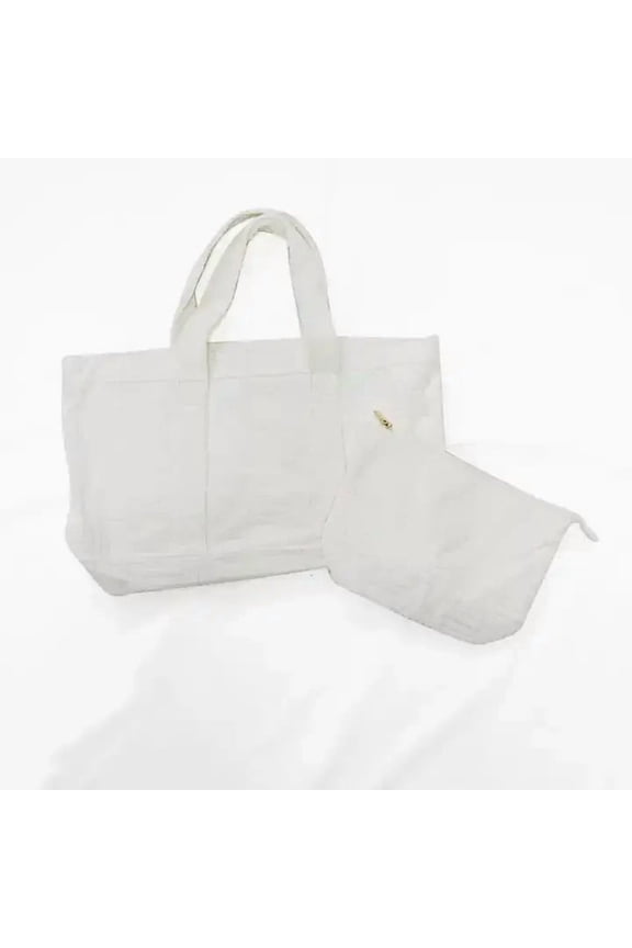 Handbag, Terry Cloth, White